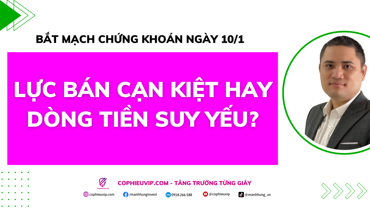 Bắt mạch chứng khoán ngày 10/1: Lực bán cạn kiệt hay Dòng tiền suy yếu?