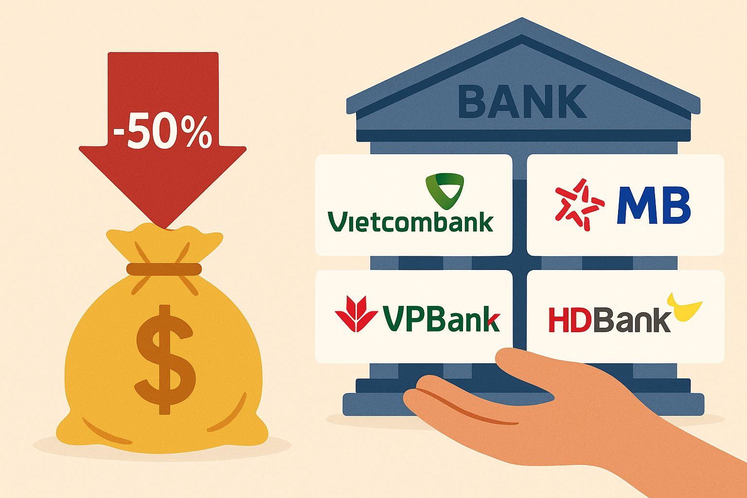 Giảm 50% dự trữ bắt buộc: vốn nào sẽ chảy về VCB, MBB, HDB, VPB? - Cổ Phiếu VIP