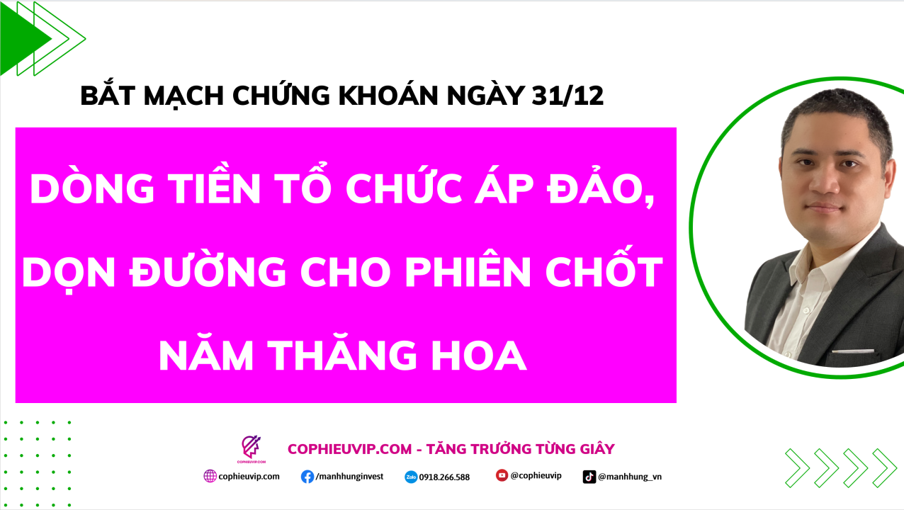 Bắt Mạch Chứng Khoán Ngày 31/12/2025: Dòng tiền tổ chức áp đảo, dọn đường cho phiên chốt năm thăng hoa
