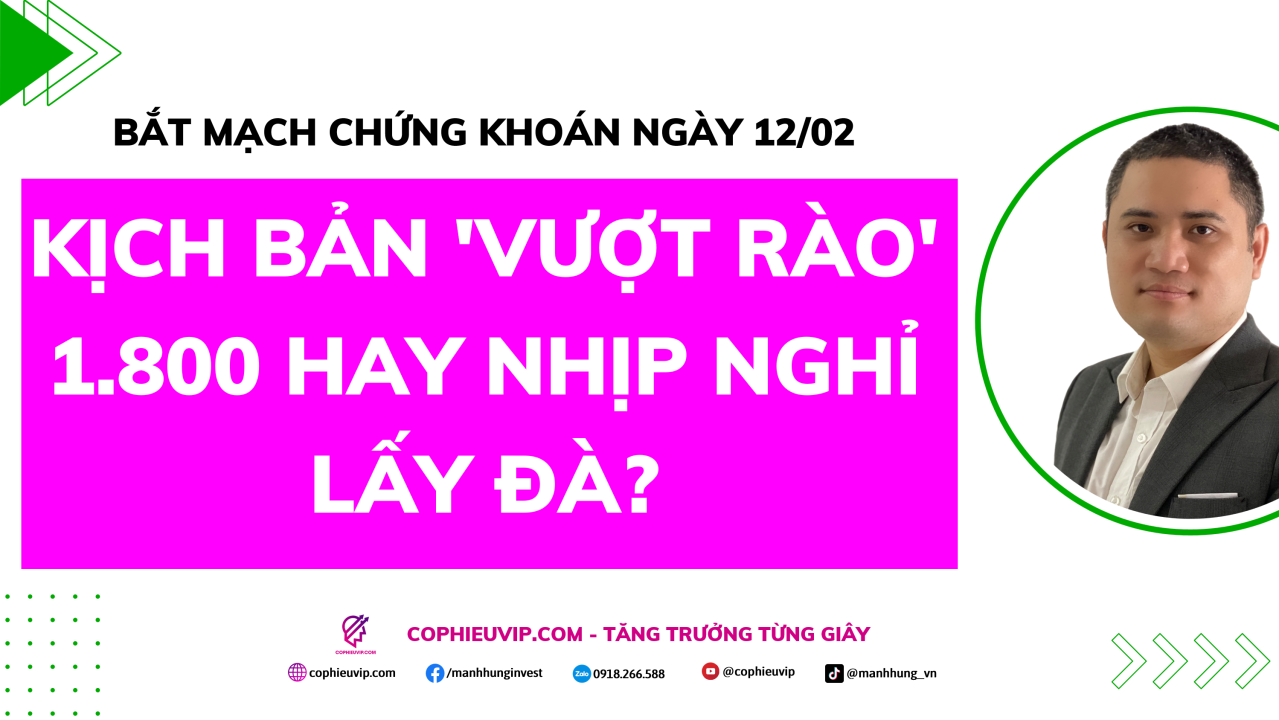 Bắt Mạch Chứng Khoán Ngày 12/02/2026: Kịch bản 'vượt rào' 1.800 hay nhịp nghỉ lấy đà?