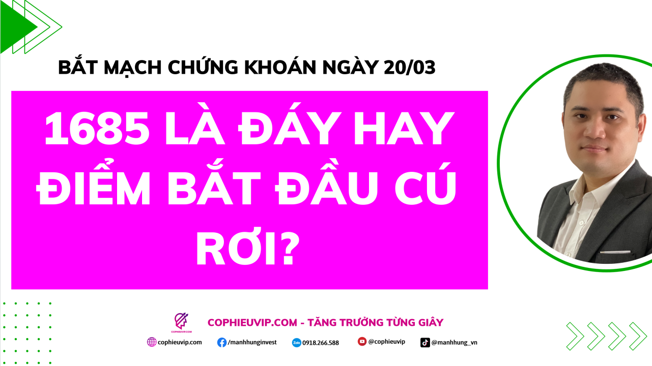 Bắt Mạch Chứng Khoán Ngày 20/03/2026: 1685 là đáy hay điểm bắt đầu cú rơi?